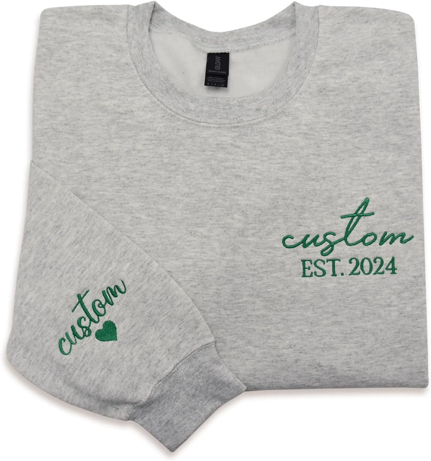 TEEAMORE Custom Text Sweatshirt Personalized Embroidery Hoodie Make Your Own Long Sleeve Add Your Name Embroidered