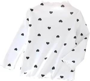 Toddler Baby Little Girls Cotton Pullover Turtleneck T Shirt Top Long Sleeve Bottoming Shirt Basic Girls Undershirts