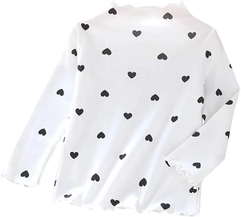 Toddler Baby Little Girls Cotton Pullover Turtleneck T Shirt Top Long Sleeve Bottoming Shirt Basic Girls Undershirts
