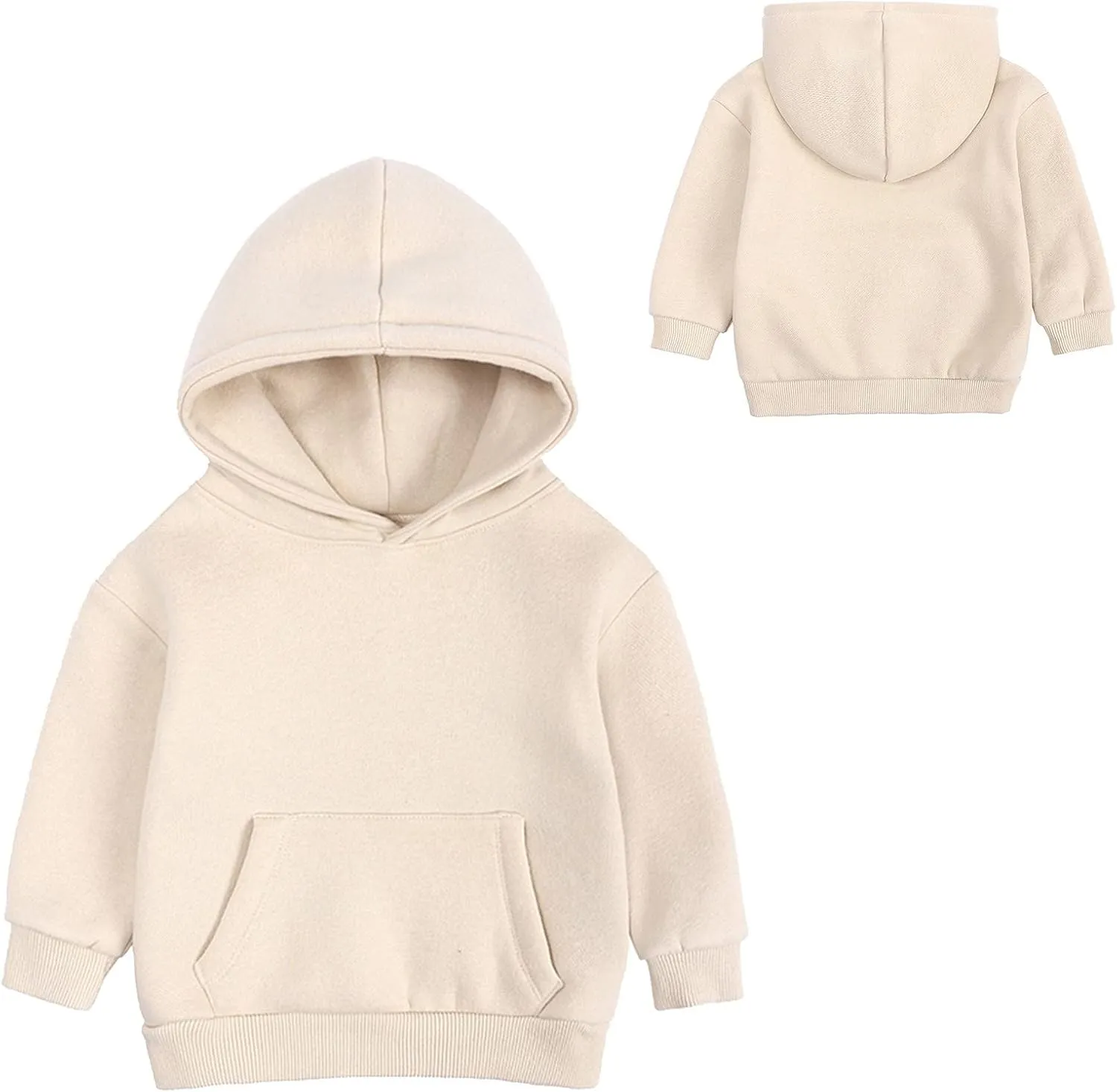 Toddler Boys Girls Pullover Sweatshirt Children Solid Plus Babies Hooded Top Coat Kids Tops Baby Sweatshirts