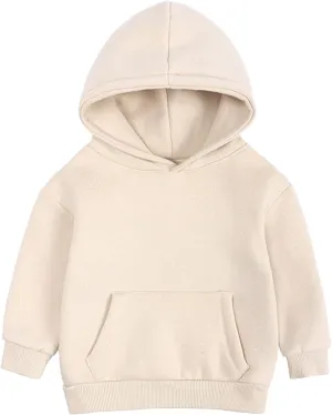 Toddler Boys Girls Pullover Sweatshirt Children Solid Plus Babies Hooded Top Coat Kids Tops Baby Sweatshirts