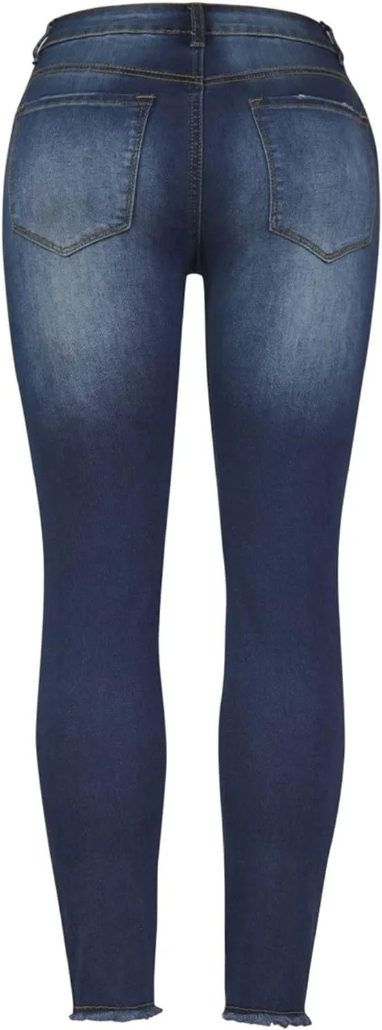 tuduoms Womens Ripped Flare Jeans High Waisted Distressed Slim Butt Lifting Skinny Stretch Jeans Boot Cut Denim Pants