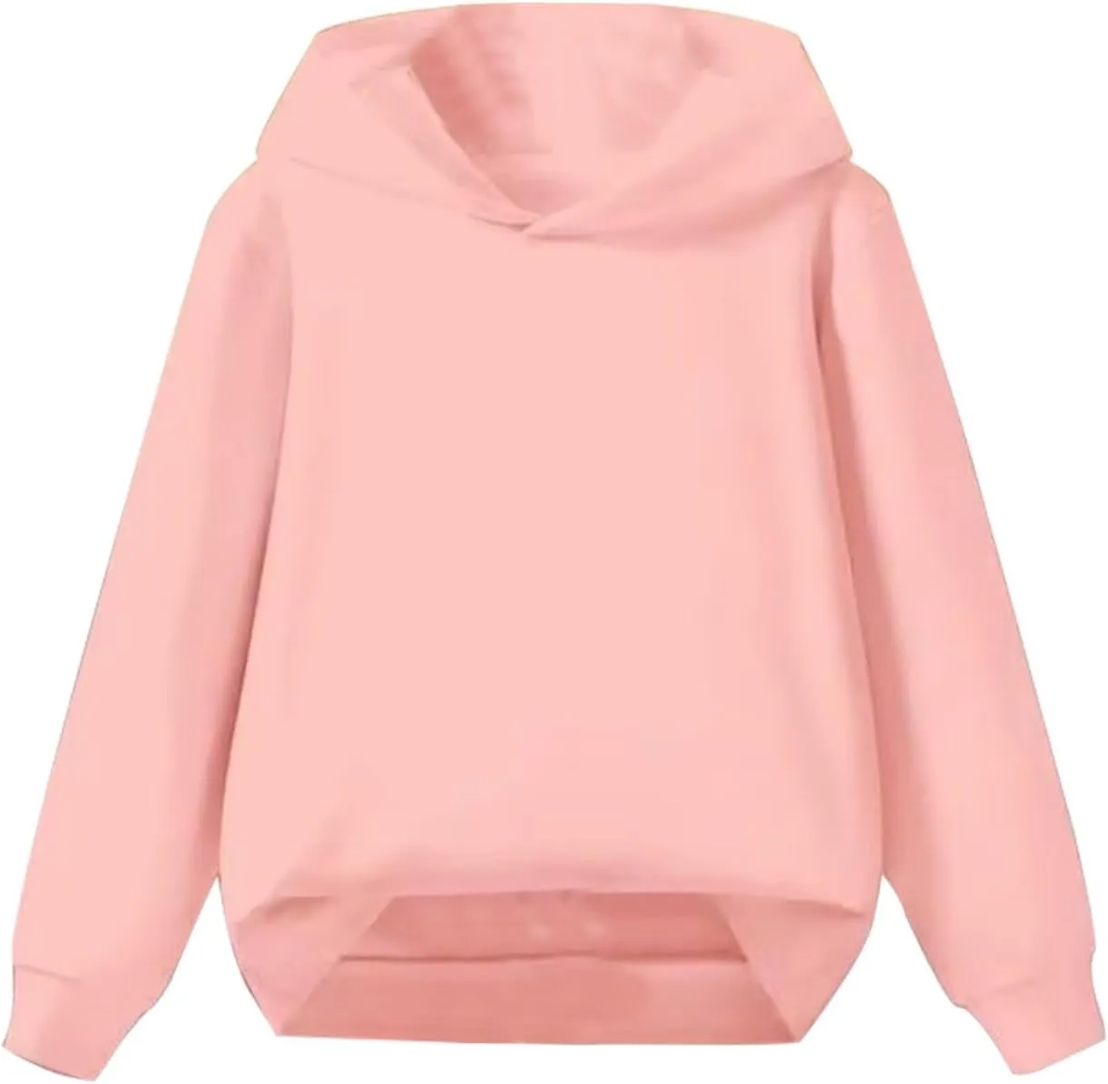 Unisex Toddler Kids Solid Color Hooded Pullover Sweatshirt Long Sleeve Casual Basic Hoodie Trendy Preppy Clothes Tops
