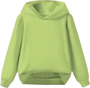 Unisex Toddler Kids Solid Color Hooded Pullover Sweatshirt Long Sleeve Casual Basic Hoodie Trendy Preppy Clothes Tops