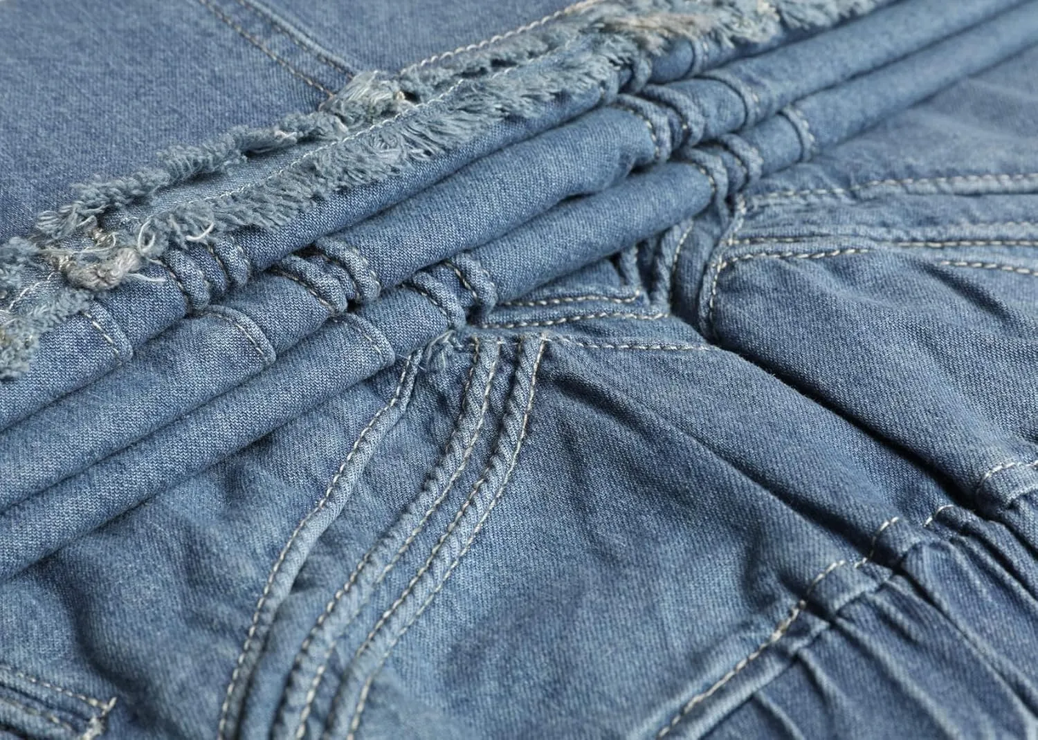 utcoco Women's Maxi Denim Skirt Retro Elastic High Waist A-Line Frayed Hem Hippie Long Jean Skirts