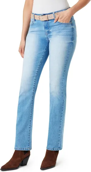 WallFlower Women's Luscious Curvy Belted Bootcut Mid-Rise Insta Stretch Juniors Jeans
