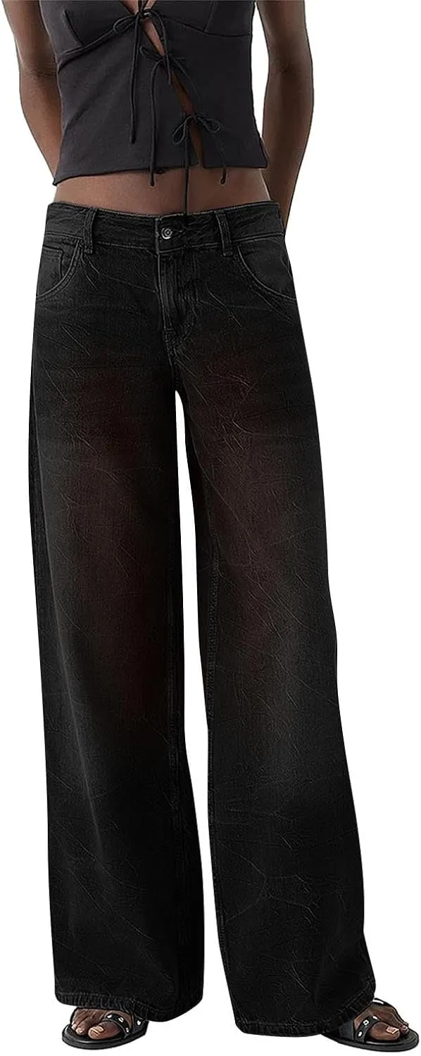 Wide Leg Jeans for Women Baggy Jeans for Woman High Waisted Loose Wide Leg Jean Womens Boyfriend Y2K Pants Trendy