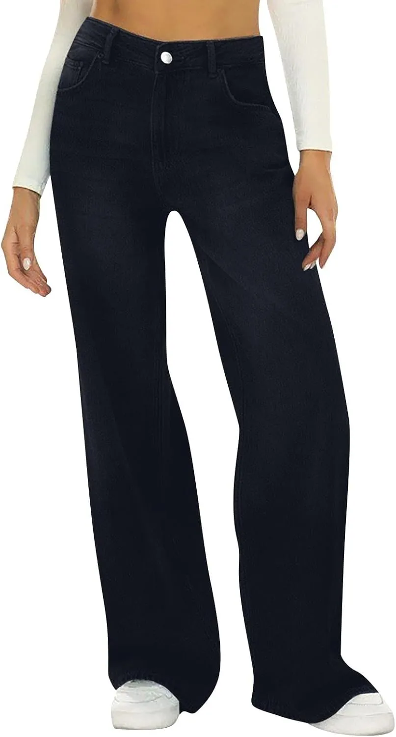 Wide Leg Jeans for Women Baggy Jeans for Woman High Waisted Loose Wide Leg Jean Womens Boyfriend Y2K Pants Trendy