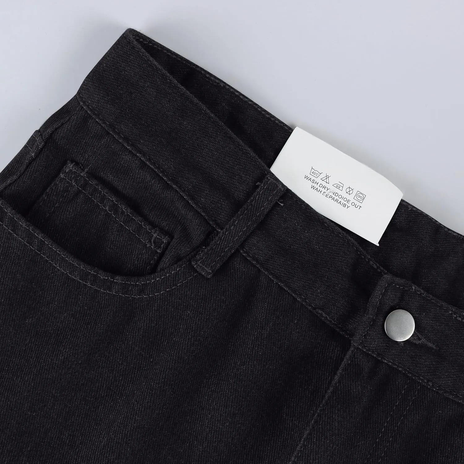 Wide Leg Jeans for Women Cropped High Waisted Trendy Button Fly Patch Pockets Stretchy Denim Pants Trousers Jeans