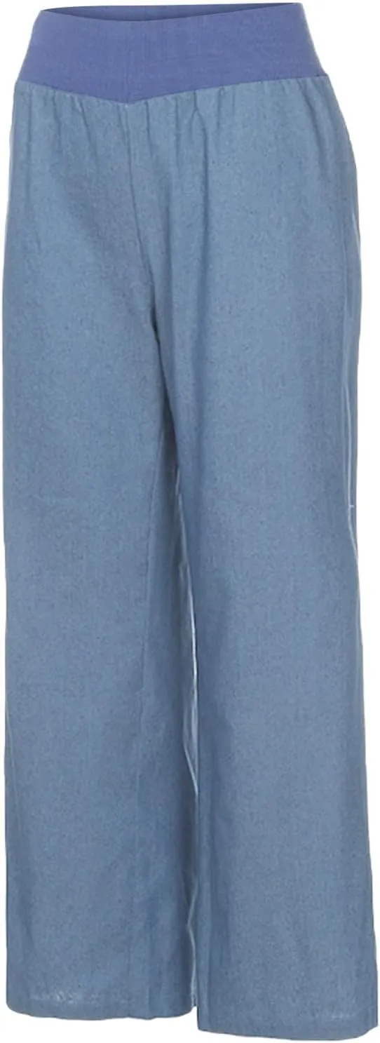 Wide Leg Jeans for Women Elastic High Waisted Pull On Baggy Jeans Comfy Casual Stretchy Denim Pants with Pockets
