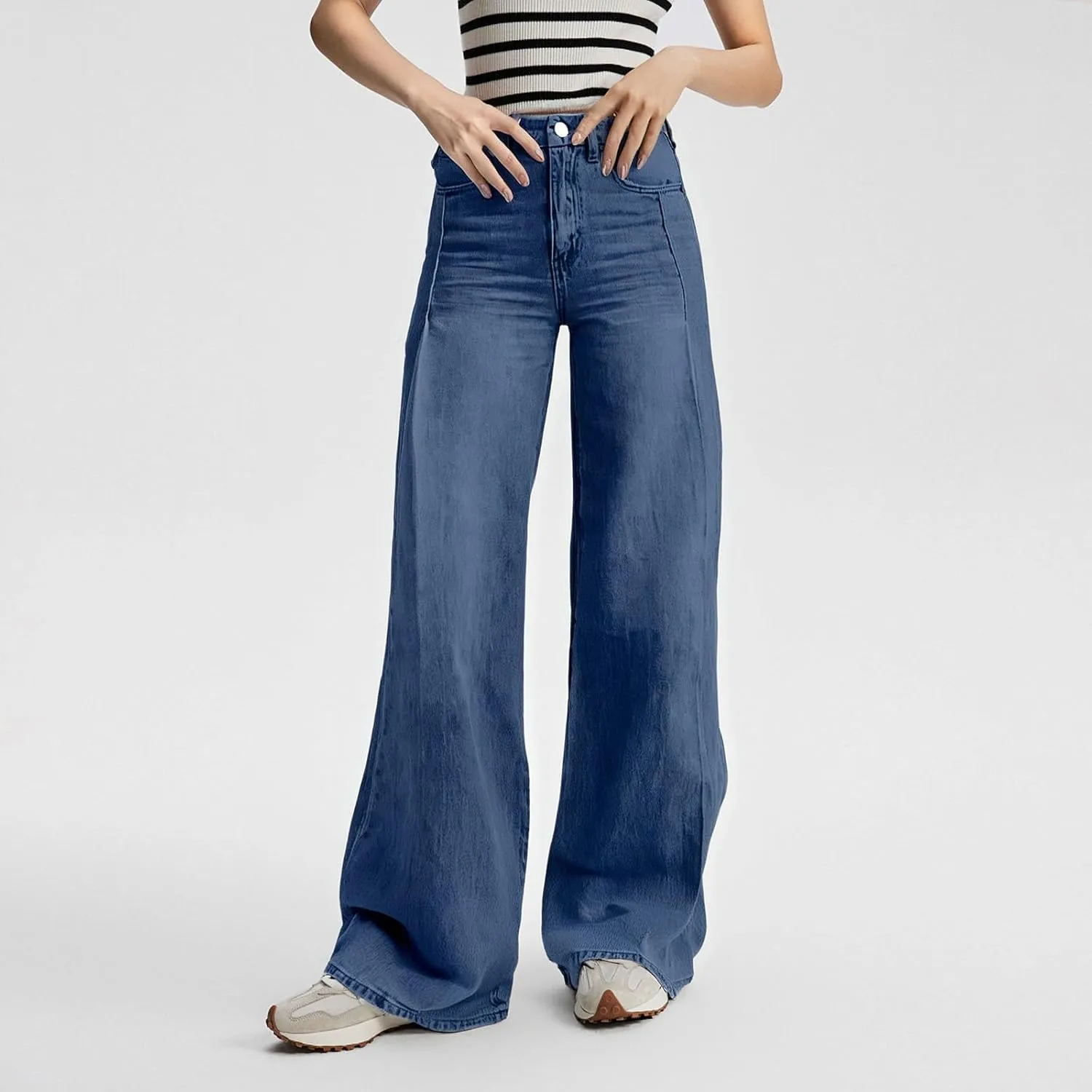 Wide Leg Jeans Woman Baggy High Waisted Mom 90s Boyfriend Denim Jeans Vintage Y2k Denim Pants Casual Cowgirl Pants