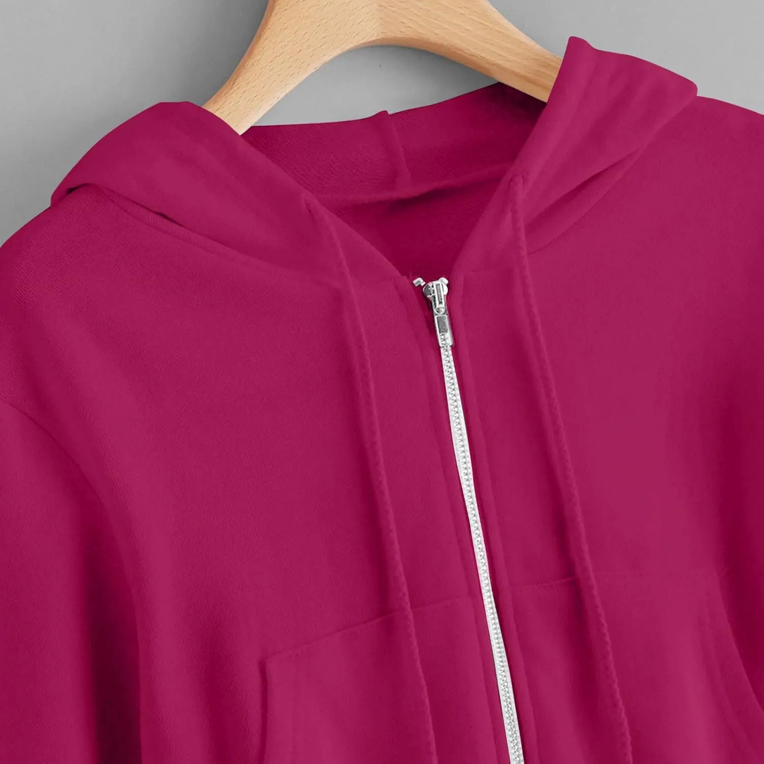 Winter Fleece Cropped Hoodie Women Plus Size Long Sleeve Sweatshirt Jacket Drawstring Hooded Y2k Preppy Girl Outwear