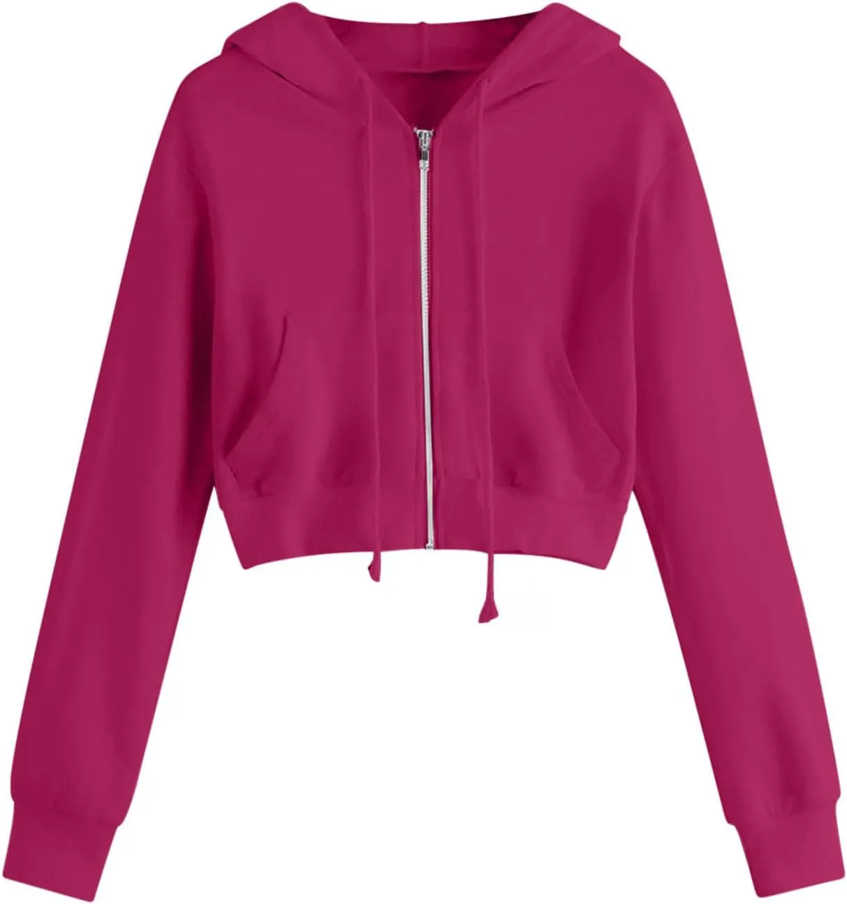 Winter Fleece Cropped Hoodie Women Plus Size Long Sleeve Sweatshirt Jacket Drawstring Hooded Y2k Preppy Girl Outwear