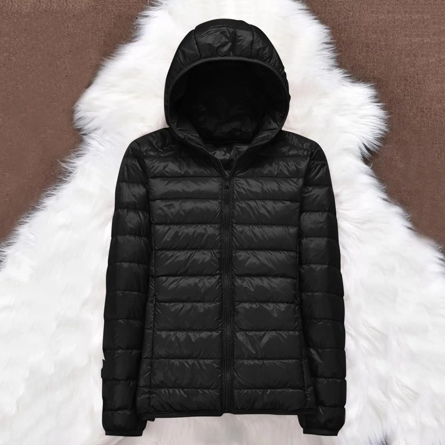 Winter Puffer Coats for Women, Womens Lightweight Puffer Jacket Packable Hooded Puffer Jacket Winter Zip Up Puffy Jacket