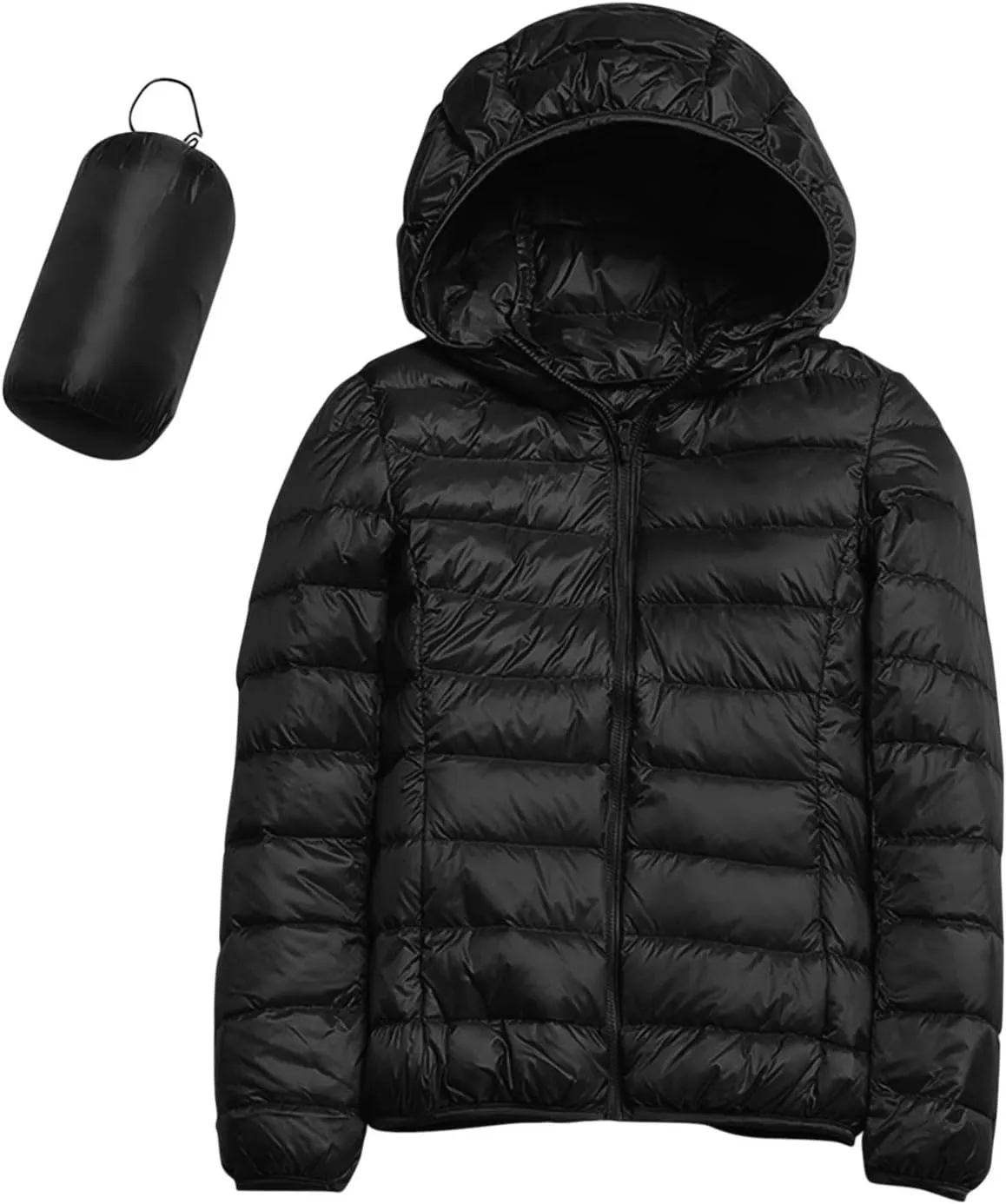 Winter Puffer Coats for Women, Womens Lightweight Puffer Jacket Packable Hooded Puffer Jacket Winter Zip Up Puffy Jacket