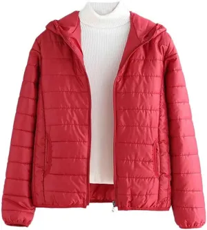 Winter Puffer Coats for Women, Womens Lightweight Puffer Jacket Packable Hooded Puffer Jacket Winter Zip Up Puffy Jacket