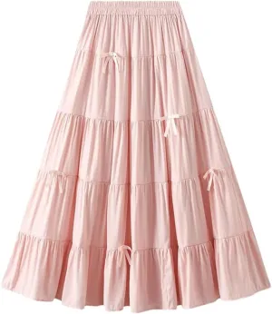 Women Elegant Elastic High Waist Bow Slim Skirts