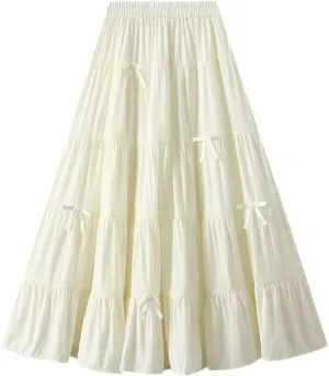 Women Elegant Elastic High Waist Bow Slim Skirts