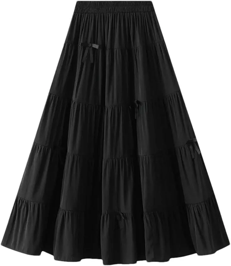 Women Elegant Elastic High Waist Bow Slim Skirts