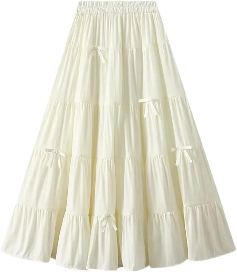 Women Elegant Elastic High Waist Bow Slim Skirts