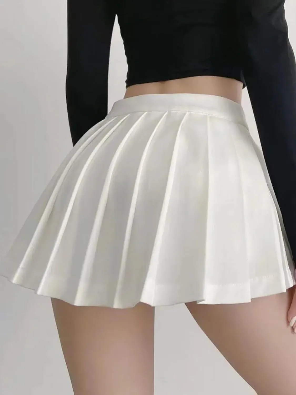 Women Pleated Skirts High Waist Summer Mini Skirts Tennis White Black Dance Skirt
