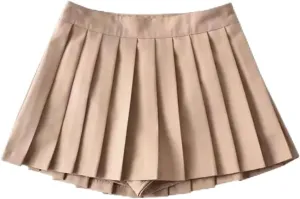 Women Pleated Skirts High Waist Summer Mini Skirts Tennis White Black Dance Skirt