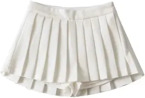 Women Pleated Skirts High Waist Summer Mini Skirts Tennis White Black Dance Skirt