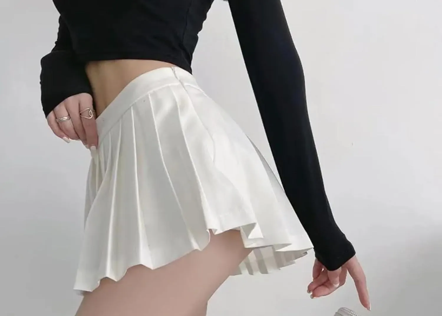 Women Pleated Skirts High Waist Summer Mini Skirts Tennis White Black Dance Skirt