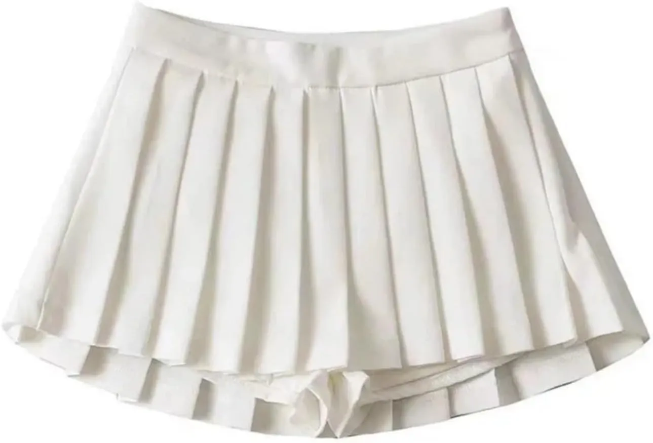 Women Pleated Skirts High Waist Summer Mini Skirts Tennis White Black Dance Skirt