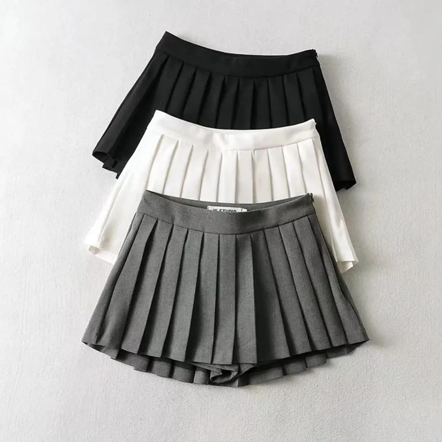 Women Pleated Skirts High Waist Summer Mini Skirts Tennis White Black Dance Skirt