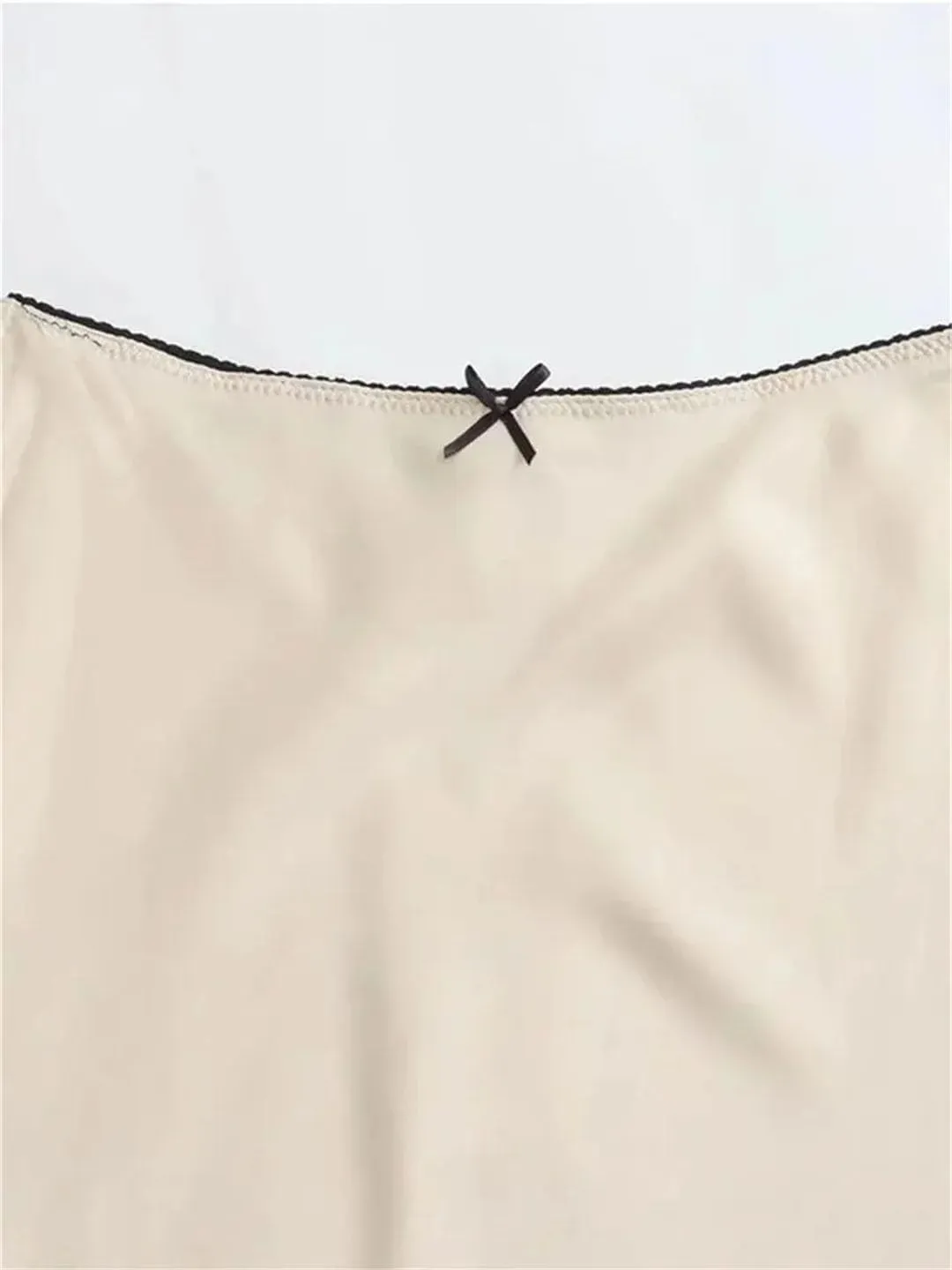 Women Satin Vintage High Waist H Line Long Skirts Casual Solid Mid-Calf Skirts