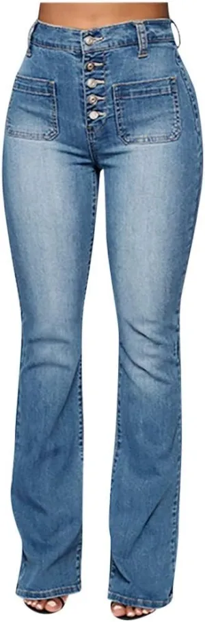 Women's 2024 Classic Skinny Jeans Stretchy High Waisted Tummy Control Jeans Denim Pants with Pockets