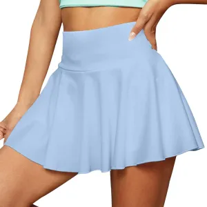 Women's Basic Versatile Stretchy high Waist Flared Smocked Mini Skort Skirt 2025, S-2XL