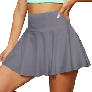 Women's Basic Versatile Stretchy high Waist Flared Smocked Mini Skort Skirt 2025, S-2XL