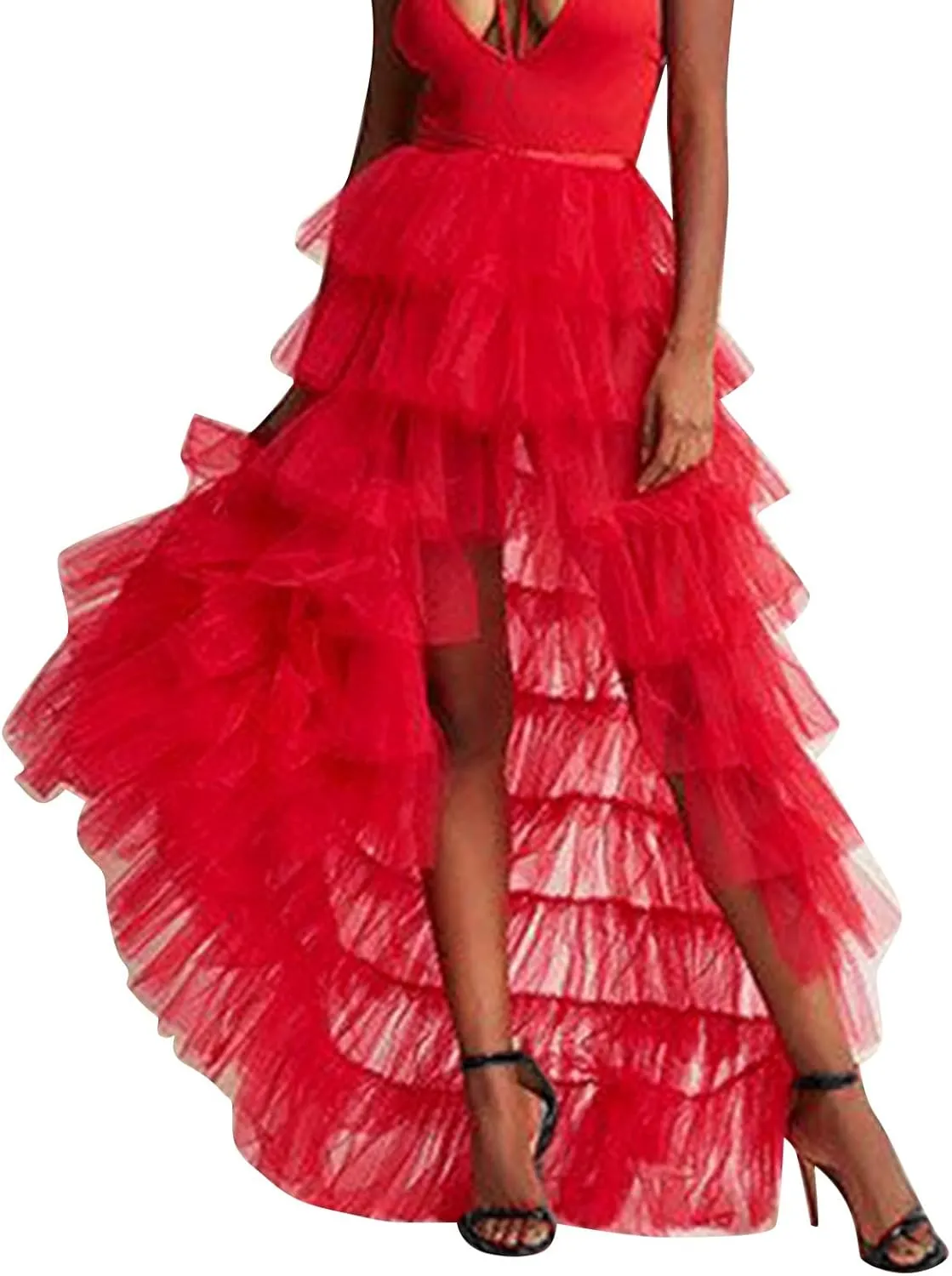 Women's Bodycon Mini Woman's Cake High Waist Skirt Pleated Skirt Bubble Skirt Long High Low Ruffles Party Tulle