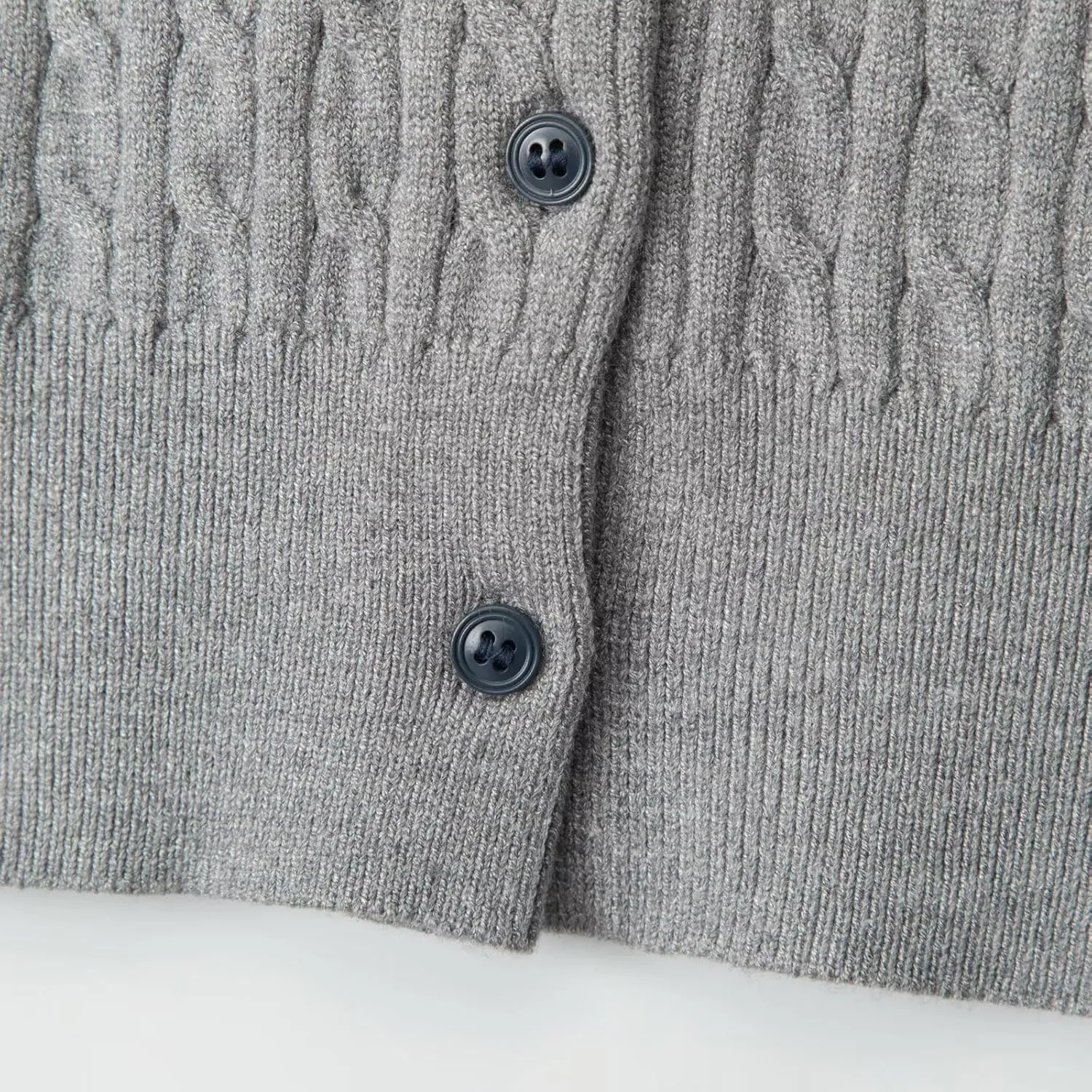 Womens Cable Knit Short Sleeve Cardigan Lightweight Button-Up Sweater