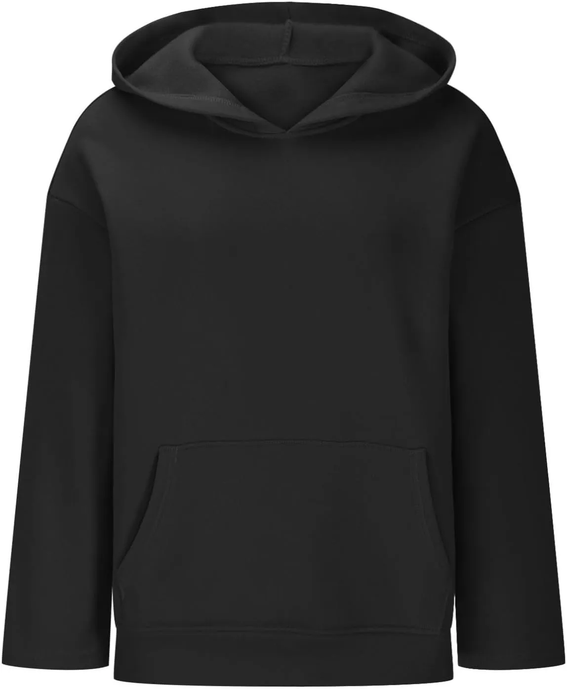 Womens Cropped Fleece Sweatshirt Fall Trendy Basic Long Sleeve Pullover Solid Color Casual Lightweight Top with Pocket