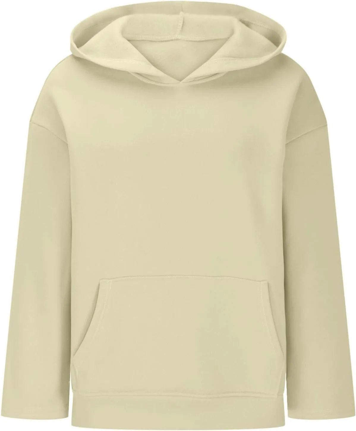 Womens Cropped Fleece Sweatshirt Fall Trendy Basic Long Sleeve Pullover Solid Color Casual Lightweight Top with Pocket