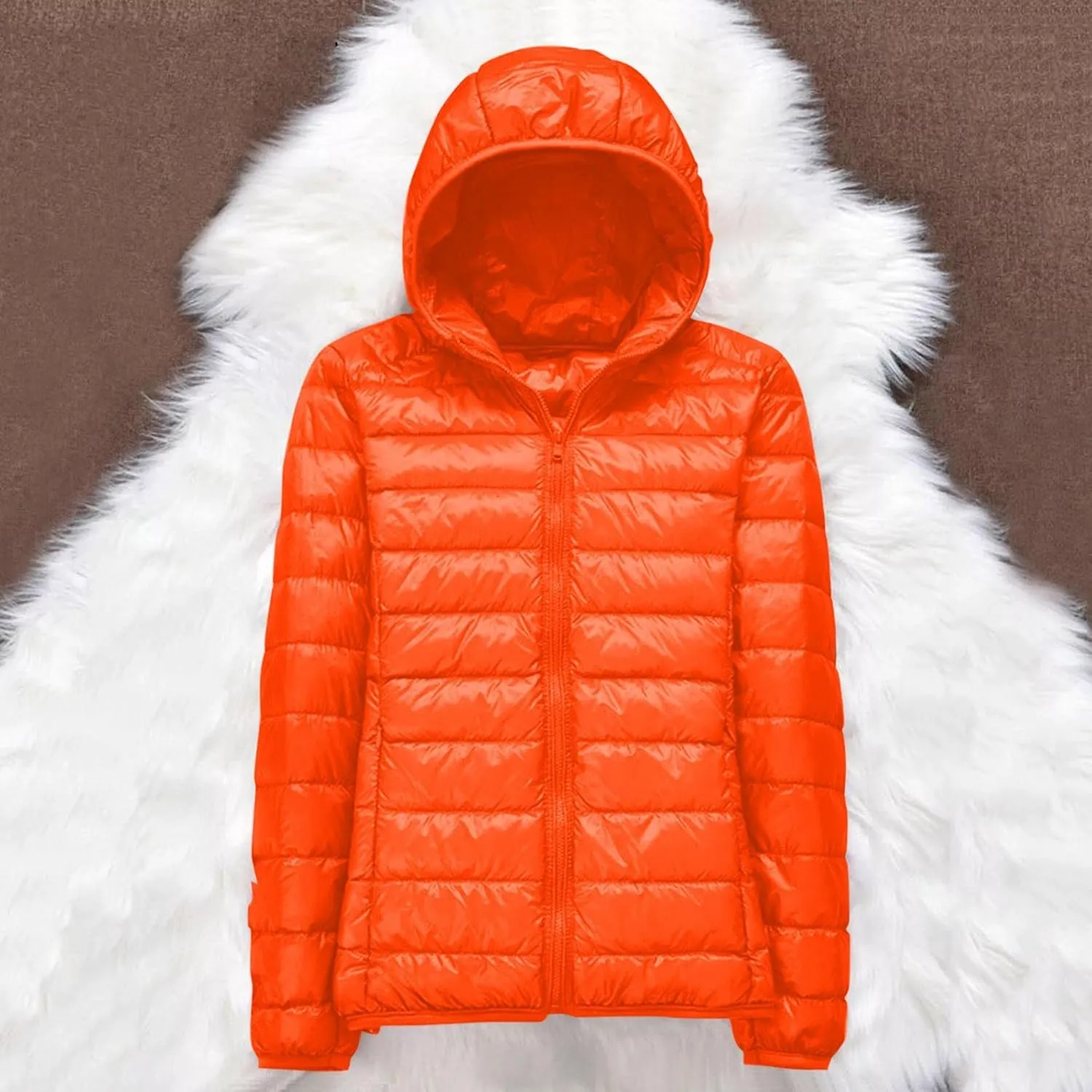 Women's Down Jacket Hooded Windproof Puffer Coat Packable Warm Winter Jacket Lightweight Ladies Parka Chunky With Hood Trendy
