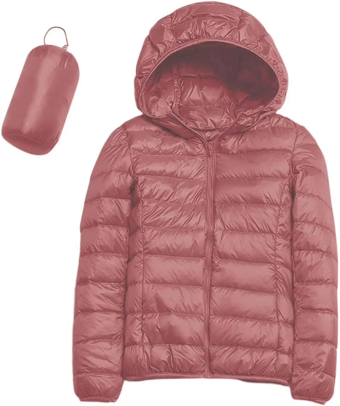 Women's Down Jacket Hooded Windproof Puffer Coat Packable Warm Winter Jacket Lightweight Ladies Parka Winter Chunky Casual