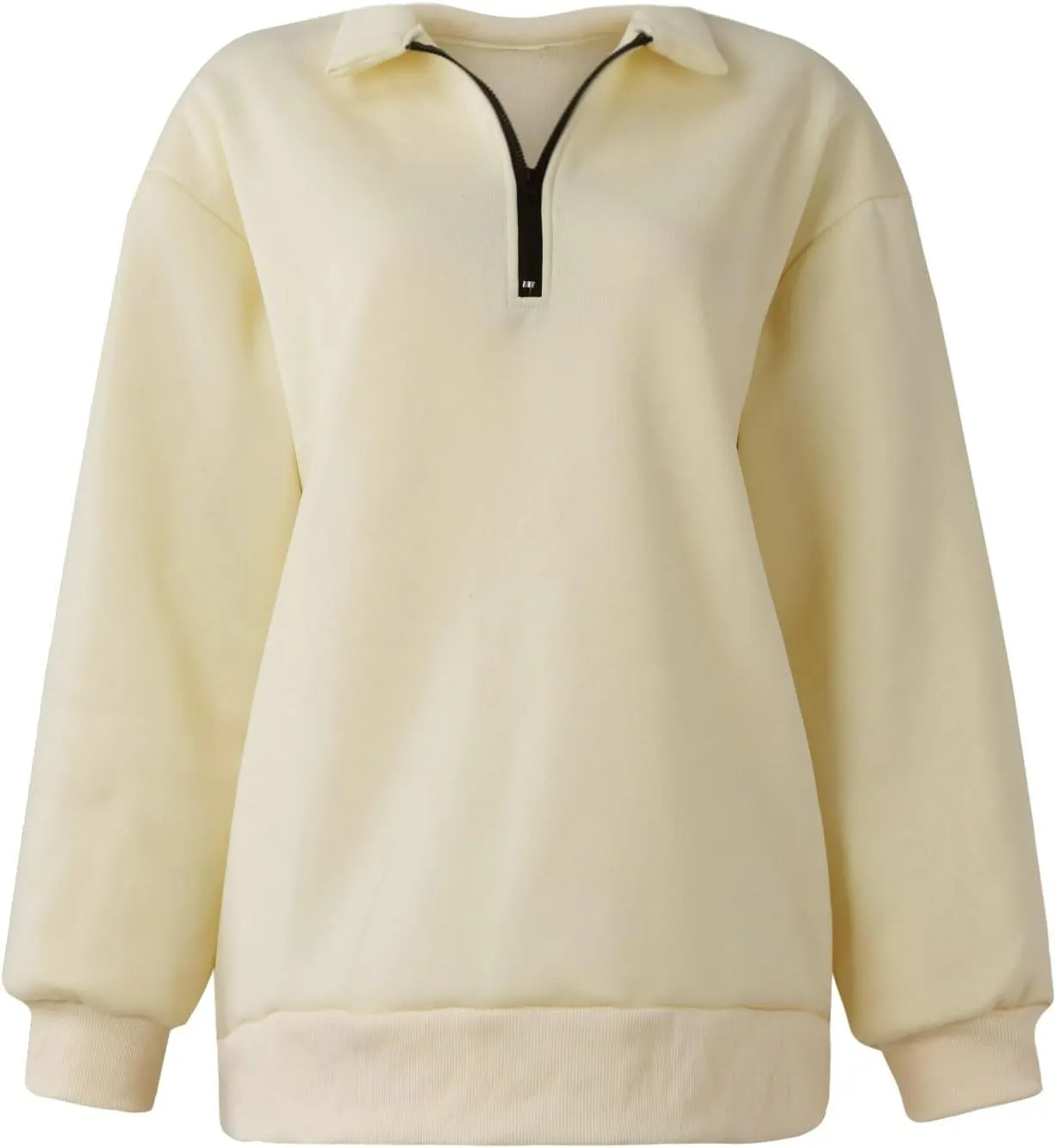 Women's Fall Fashion Long Sleeve Solid Color Zipper Sweatshirt Stretch Sweatshirt Top