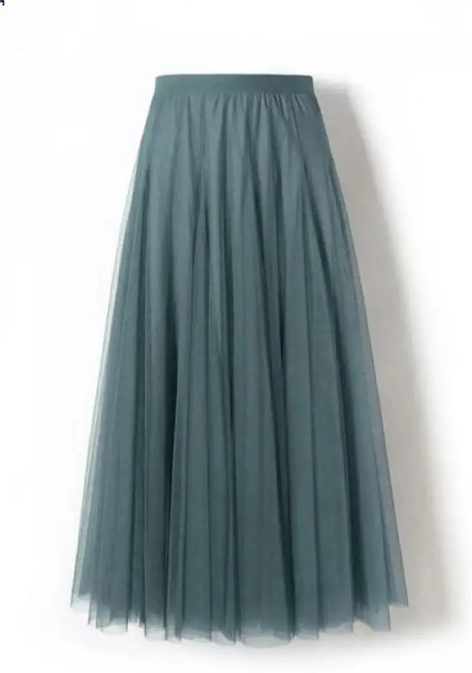 Women's Fashion Summer Elegant Mesh Skirt Spring Boho Korean High Waist Pleated Midi Skirts