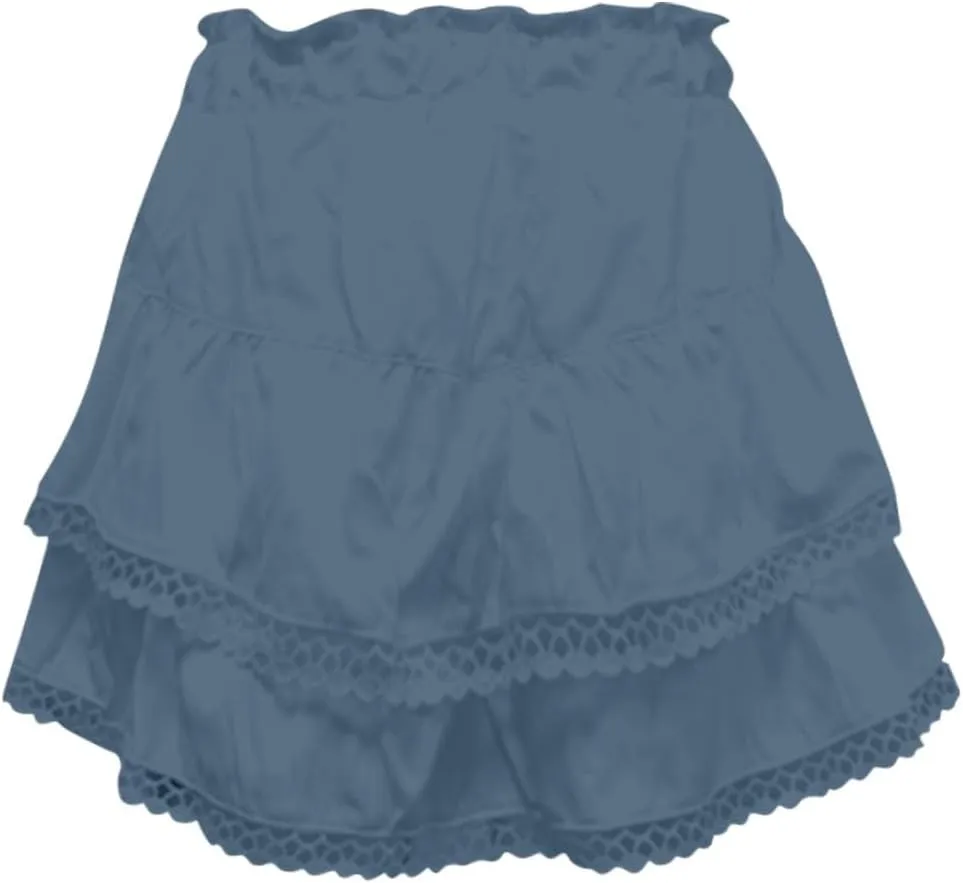 Women's High Waist Mini Skirt Solid Color Ruffle Layered Pleated Flowy Skirts Beach Vacation Skort