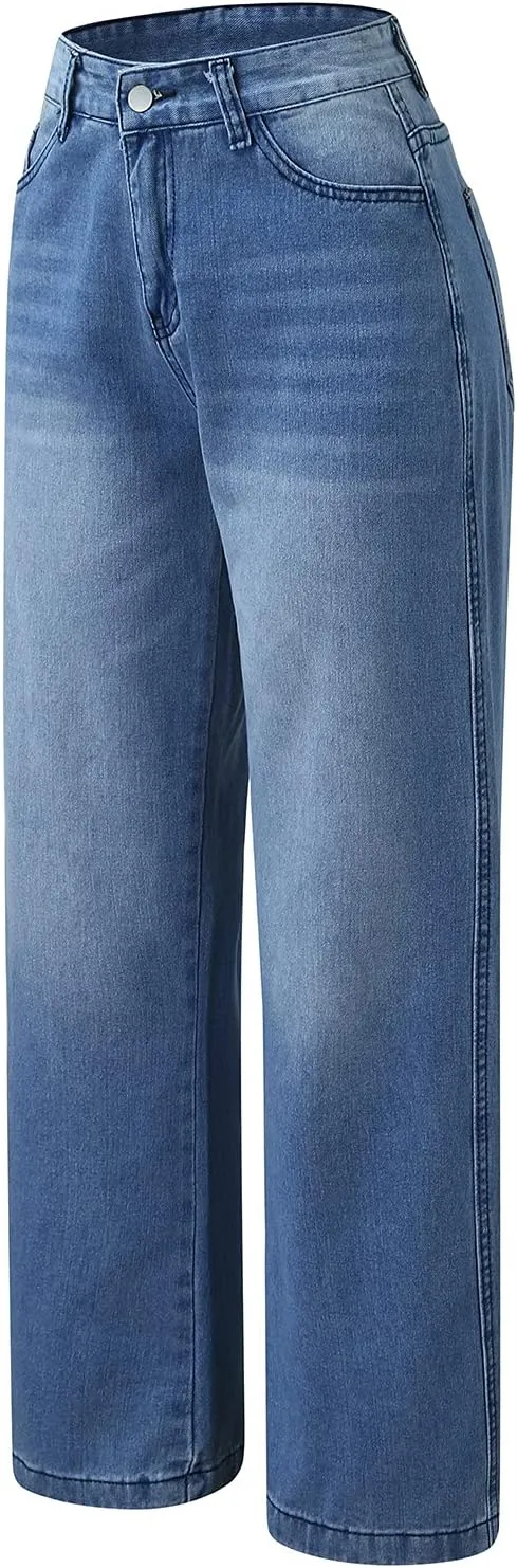 Women's High Waisted Jeans Waisted Trousers Jeans Lace Poket Denim Women's Jeans Casual Denim Pants Pants for Women