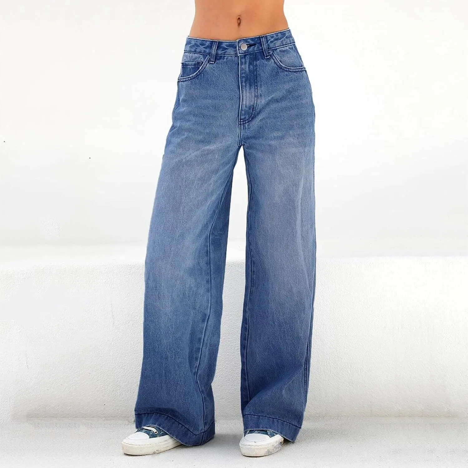 Women's High Waisted Jeans Waisted Trousers Jeans Lace Poket Denim Women's Jeans Casual Denim Pants Pants for Women