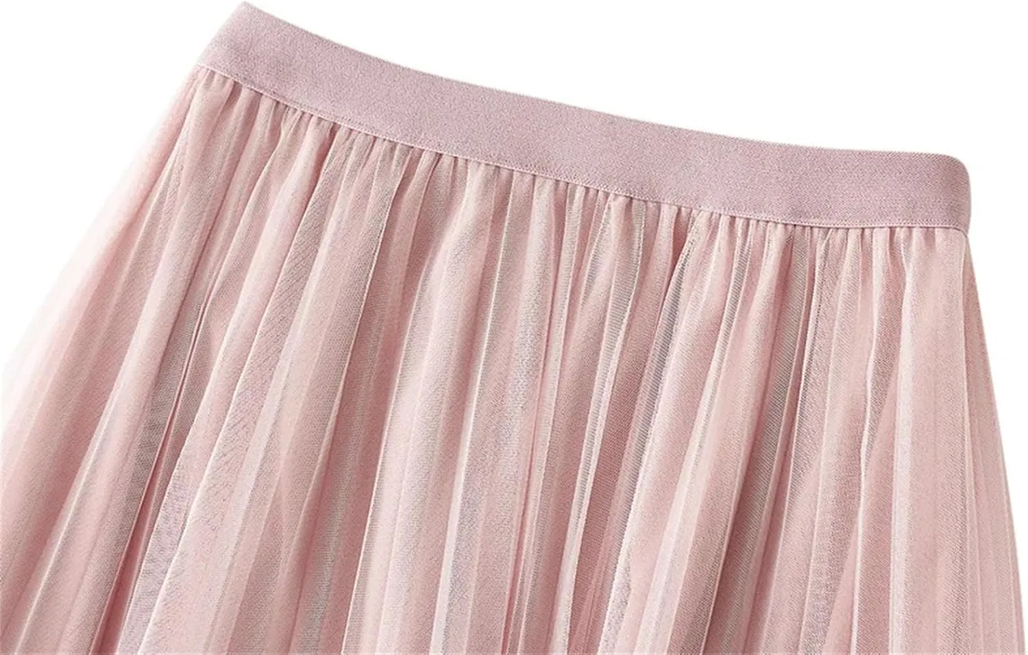 Women's Lace Hollow Long Skirts Korean High Waist Tulle Midi Skirts