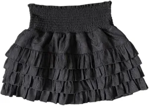 Women's Lace Layered Pleated Cute Mini Skirts Ruffle High Waist Flowy Short Skirts