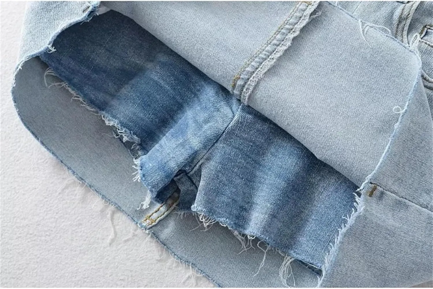 Womens Mini Denim Skirt with Pockets Y2k Streetwear Sexy High Waist Vintage Frayed Hem Jean Shorts Skirts