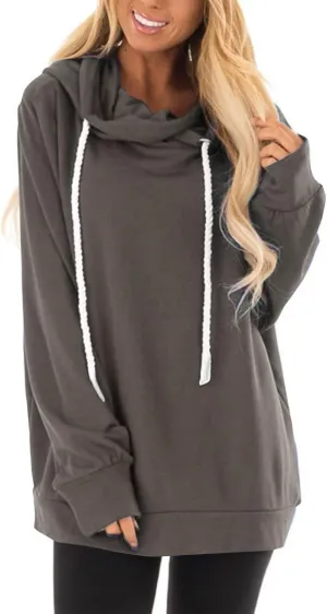 Womens Oversize Fleece Hoodies Casual Long Sleeve Sweatshirt Drawstring Tops Fashion Winter Fall y2k Outfits 2024