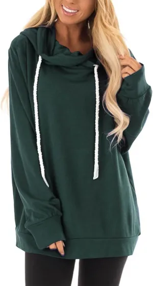 Womens Oversize Fleece Hoodies Casual Long Sleeve Sweatshirt Drawstring Tops Fashion Winter Fall y2k Outfits 2024